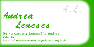 andrea lencses business card